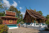 Wat Xieng Thong temple in Luang Prabang, Laos. the Ho Tai, the library where the Buddhist Tripitaka used to be kept. 